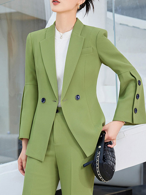 Yitimucengi õhukesed bleiserid naistele, 2024. aasta kontorinaised, uued moodsad pikkade varrukatega mantlid, tugeva revääriga kaherealised pükskostüümid