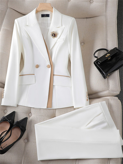 Yitimucengi roosad naiste ülikonnad, kontorikomplektid, 2023. aasta uued moodsad sälkudega pikkade varrukatega kaherealised bleiserid šikkad kõrge vöökohaga pükskostüümid