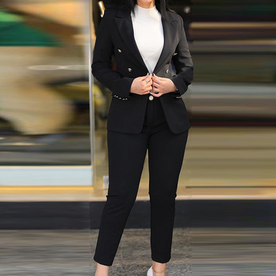 Naiste kaheosalised pükskostüümid, kevad-sügis salongirõivad, moes sobivad komplektid, 2023. aasta kardiganist top pliiatspüksid, naiste komplekt