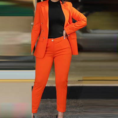 Naiste kaheosalised pükskostüümid, kevad-sügis salongirõivad, moes sobivad komplektid, 2023. aasta kardiganist top pliiatspüksid, naiste komplekt