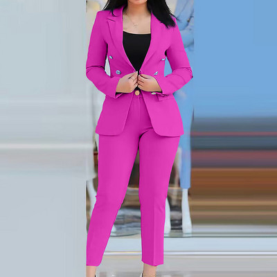 Naiste kaheosalised pükskostüümid, kevad-sügis salongirõivad, moes sobivad komplektid, 2023. aasta kardiganist top pliiatspüksid, naiste komplekt