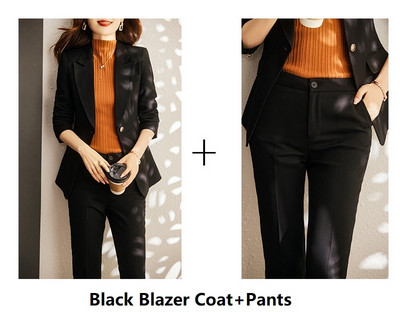 Ametlik äri Naiste kostüümid Kangas Sügis Talv Professionaalne Kvaliteetne Kontoritöörõivad Pükste komplekt Püksteülikonnad Bleiserid