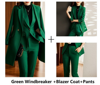 Ametlik äri Naiste kostüümid Kangas Sügis Talv Professionaalne Kvaliteetne Kontoritöörõivad Pükste komplekt Püksteülikonnad Bleiserid