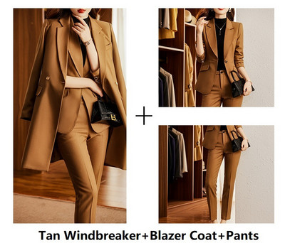 Ametlik äri Naiste kostüümid Kangas Sügis Talv Professionaalne Kvaliteetne Kontoritöörõivad Pükste komplekt Püksteülikonnad Bleiserid