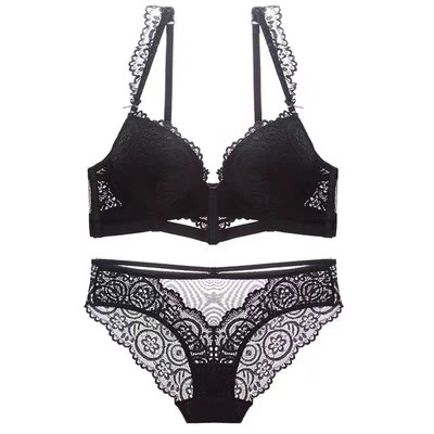 Új francia szexi csipke összehúzó felső támasztó melltartó Női fehérnemű lány melltartó felső vékony alsó vastag melltartó szett