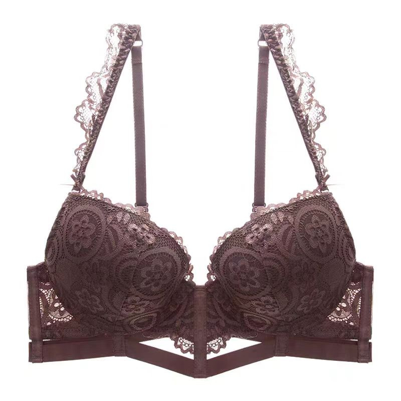 Új francia szexi csipke összehúzó felső támasztó melltartó Női fehérnemű lány melltartó felső vékony alsó vastag melltartó szett