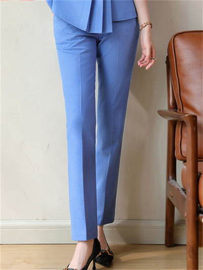 Yitimuceng Sieviešu biroja sieviešu bikškostīmi divdaļīgs komplekts asimetrisks, garām piedurknēm, tievs formāls žakete uzvalki ar augstu jostasvietu