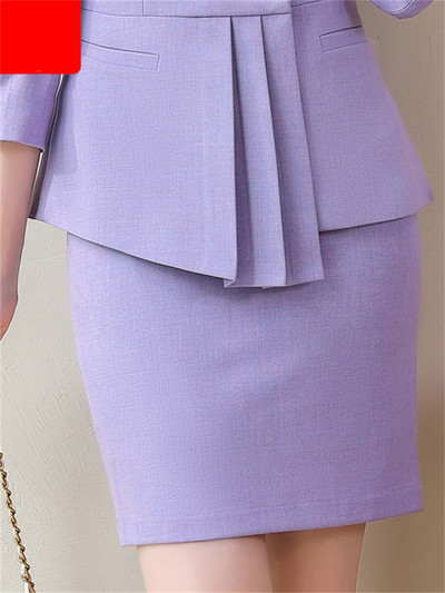 Yitimuceng Sieviešu biroja sieviešu bikškostīmi divdaļīgs komplekts asimetrisks, garām piedurknēm, tievs formāls žakete uzvalki ar augstu jostasvietu