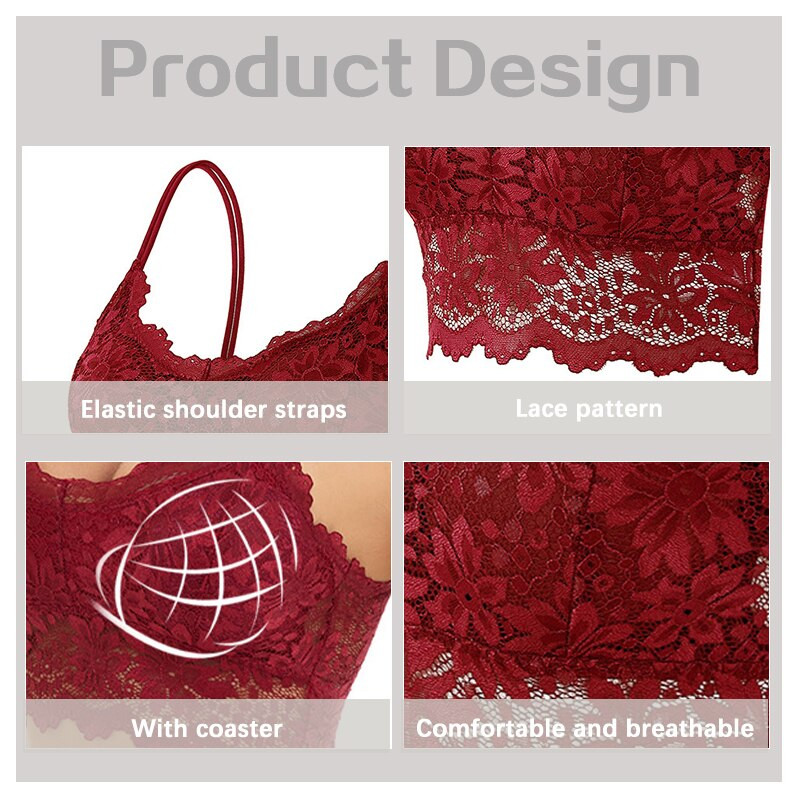 Sieviešu seksīga V kakla izgriezums, bezvadu krūškurvja apakšveļa vienkrāsaina ērta, izšūta apakšveļa, bezšuvju krūšturis sievietēm