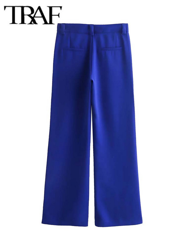 TRAF sieviešu uzvalku garu bikšu komplekti sievietēm 2 dab. Modes biroja mētelis, mētelis, formāls jauns divdaļīgs sieviešu apģērbs