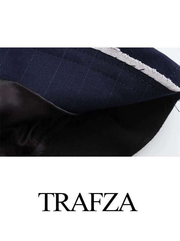 TRAFZA komplektid naistele, mood uus ülikonnakrae, valge ääris, lahtised kärbitud bleiserid + mitmekülgsed laia säärega naiste püksid