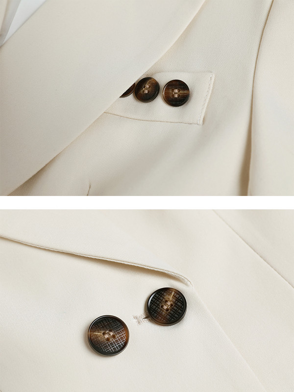 Naiste pidulik bleiservest ja pükskostüüm, sügistalvine meremerepunane roosa aprikoos, kontor Naiste äririietus, 3-osaline komplekt