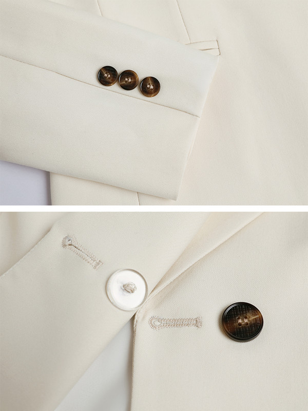 Naiste pidulik bleiservest ja pükskostüüm, sügistalvine meremerepunane roosa aprikoos, kontor Naiste äririietus, 3-osaline komplekt