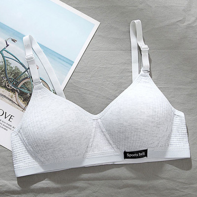 Uus mood Lihtne puuvillane tüdruku rinnahoidja aluspesu Üliõpilasrinnahoidja Teismeliste õhuke osa ilma terasrõngata Mugav magamisrinnahoidja spordivest