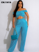 Sieviešu komplekts CM.YAYA Streetwear, kroku, kroku, strapless, apgriezts tops un taisns bikses, 2023. gada divu 2 daļiņu komplekts, sporta treniņtērps
