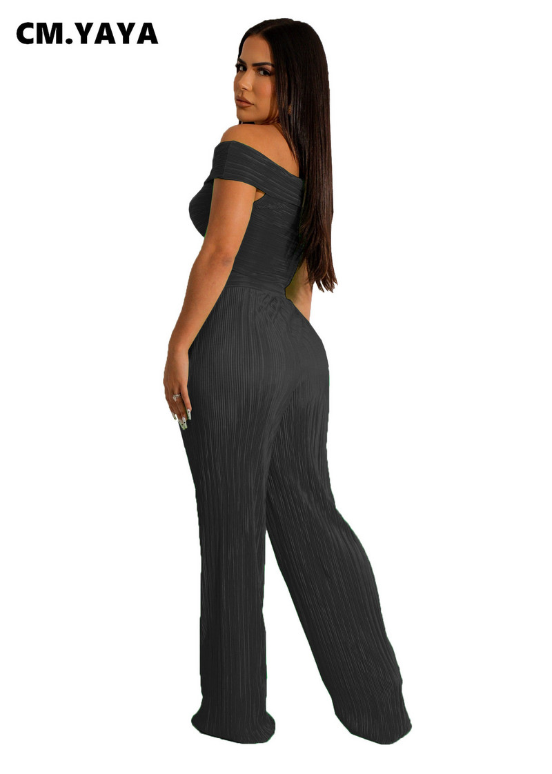 Sieviešu komplekts CM.YAYA Streetwear, kroku, kroku, strapless, apgriezts tops un taisns bikses, 2023. gada divu 2 daļiņu komplekts, sporta treniņtērps