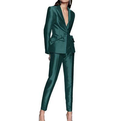 Női egygombos karcsúsított öltöny masnival, parti szmoking, női blézer, kiváló minőségű, 2 db