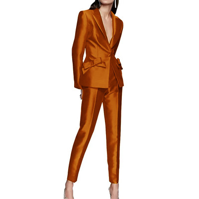 Női egygombos karcsúsított öltöny masnival, parti szmoking, női blézer, kiváló minőségű, 2 db
