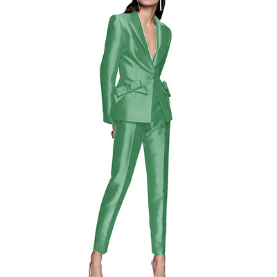 Női egygombos karcsúsított öltöny masnival, parti szmoking, női blézer, kiváló minőségű, 2 db