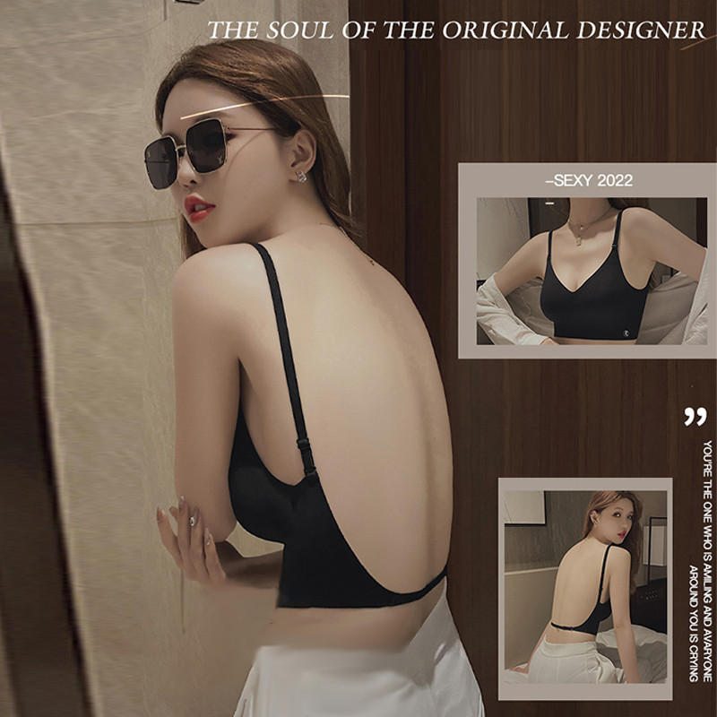 Suvine seksikas rinnahoidja naiste õhuke U-kujuline õmblusteta seljata aluspesu Triangle Cup kogumisrinnahoidja Naiste seksikas pesu aksessuaarid