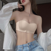 Lenjerie de corp fără bretele pentru femei, anti-alunecare, sâni mici push-up, top tub mare, sutien frumos pentru spate, sutien invizibil anti-expunere