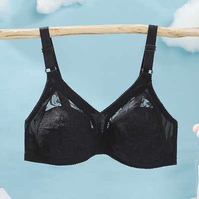 Yenlice Thin Bra Full Cup B 36 38 40 42 Bezvadu mežģīņu kokvilnas plānas polsterētas sieviešu krūšturi elpojošs melns viena krūšturis klasiskais krūšturis