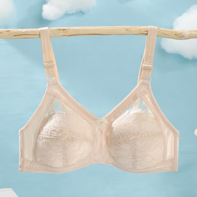 Yenlice Thin Bra Full Cup B 36 38 40 42 Bezvadu mežģīņu kokvilnas plānas polsterētas sieviešu krūšturi elpojošs melns viena krūšturis klasiskais krūšturis