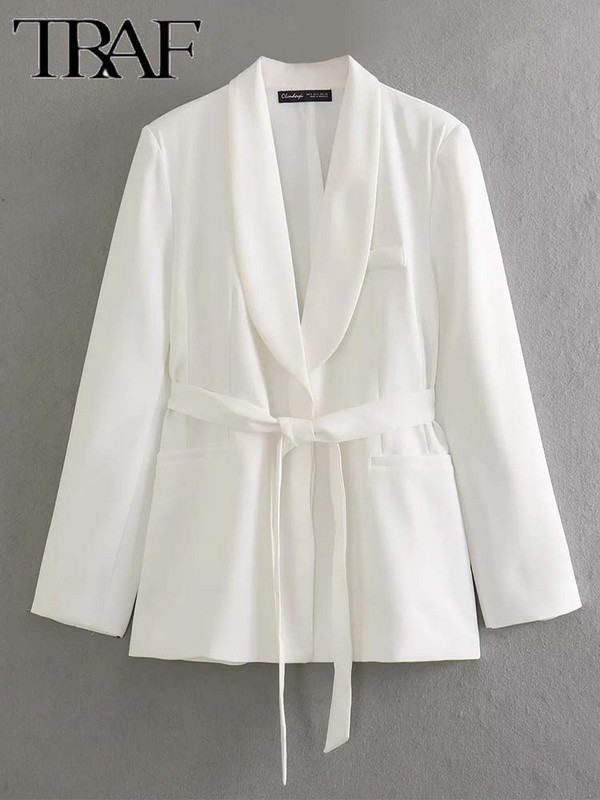 TRAF sieviešu uzvalku garu bikšu komplekti sievietēm 2 dab. Mode biroja jostas žakete, formāls jauns divdaļīgs komplekts, sieviešu apģērbs