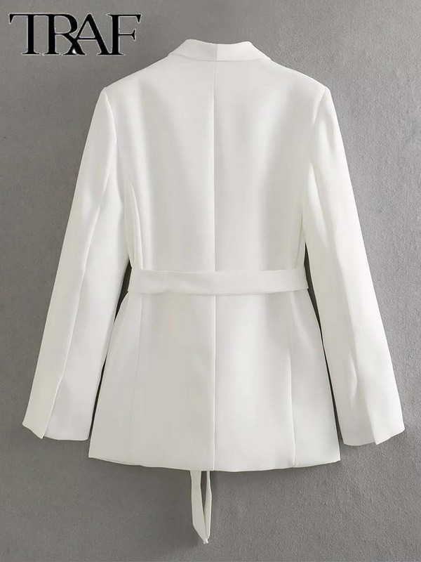 TRAF sieviešu uzvalku garu bikšu komplekti sievietēm 2 dab. Mode biroja jostas žakete, formāls jauns divdaļīgs komplekts, sieviešu apģērbs