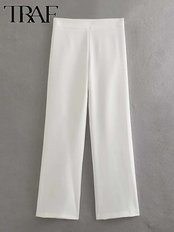 TRAF sieviešu uzvalku garu bikšu komplekti sievietēm 2 dab. Mode biroja jostas žakete, formāls jauns divdaļīgs komplekts, sieviešu apģērbs