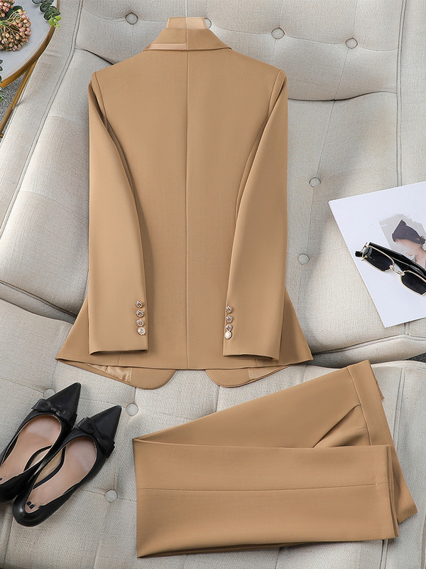 Modes zils, haki melns sieviešu darba apģērbs, žakete, sieviešu uzvalks, sieviešu, jaka un bikses, 2 daļ. komplekts rudens ziemai