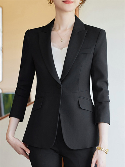 Yitimuceng sarkans uzvalks sievietēm, 2023. gada jauns modes biroja sieviešu uzvalki ar garām piedurknēm, bleizeri, retro stila taisni bikses