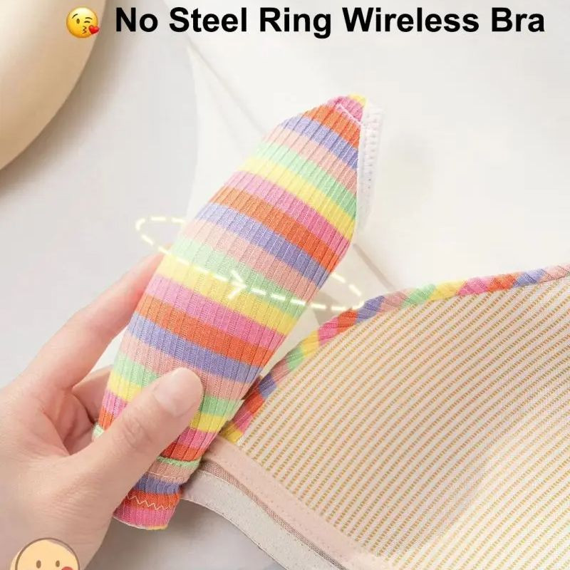 2024. gada jauns Rainbow krūšturis, kokvilnas plānais krūšturis, mazs krūšturis bez tērauda gredzena, mīksts krūšturis studentu saldais krūšturis