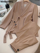 Bleizera jakas, platas bikses, komplekti, eleganti šņorējami uzvalki, mēteļi, taisni bikses, ansamblis korejiešu lielizmēra 2 daļīgs apģērbs