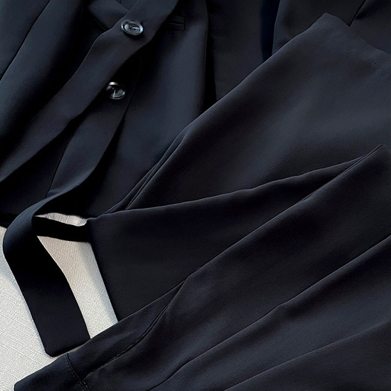 Bleizera jakas, platas bikses, komplekti, eleganti šņorējami uzvalki, mēteļi, taisni bikses, ansamblis korejiešu lielizmēra 2 daļīgs apģērbs