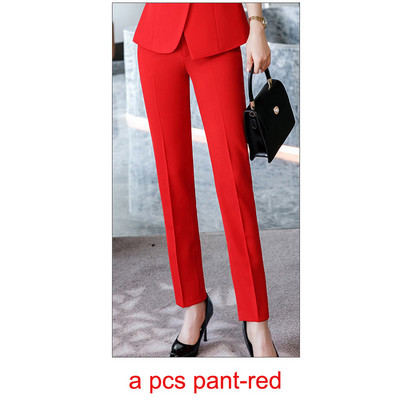 IZICFLY új stílusú őszi téli bor piros irodai munkaruha női blézer szett nadrág üzleti elegáns nadrág öltöny