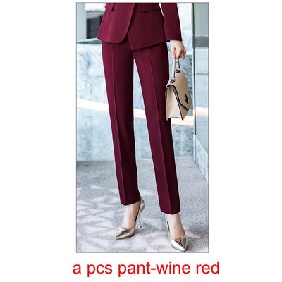 IZICFLY új stílusú őszi téli bor piros irodai munkaruha női blézer szett nadrág üzleti elegáns nadrág öltöny