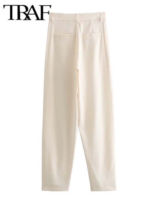 TRAF pikkade pükste komplektid naistele, 2-osaline mood kontoris soliidne bleisermantel, pidulik naiste ülikond, uus kaheosaline komplekt, naiste komplekt