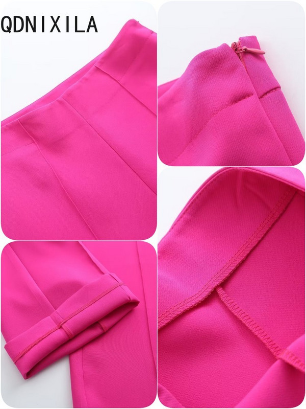 Bikses, 2 dab., komplekti, uzvalks sievietēm Rudens, elegants biroja apģērbs, ikdienas sieviešu mēteļi ar jostu un bikškostīmi ar augstu vidukli