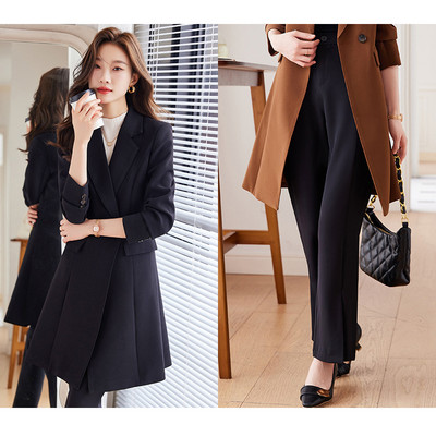 Yitimucengi õhukesed naiste ülikonnad, kontorikomplektid 2023, uus mood, pikkade varrukatega, allapoole kaelarihm, pikad bleiserid, vanad pükskostüümid