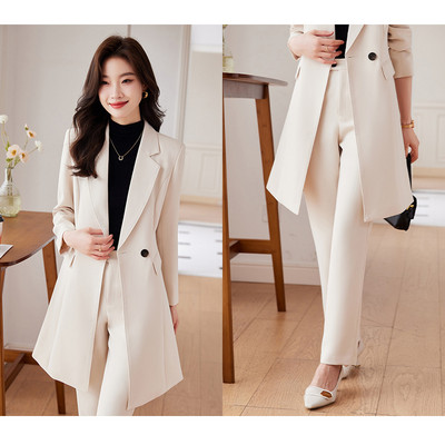 Yitimucengi õhukesed naiste ülikonnad, kontorikomplektid 2023, uus mood, pikkade varrukatega, allapoole kaelarihm, pikad bleiserid, vanad pükskostüümid