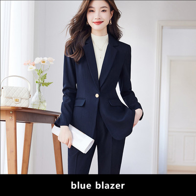 Yitimuceng Uredska ženska svečana odijela s hlačama Ženska jesen zima 2023. Novi korejski modni sako dugih rukava i komplet hlača od 2 komada