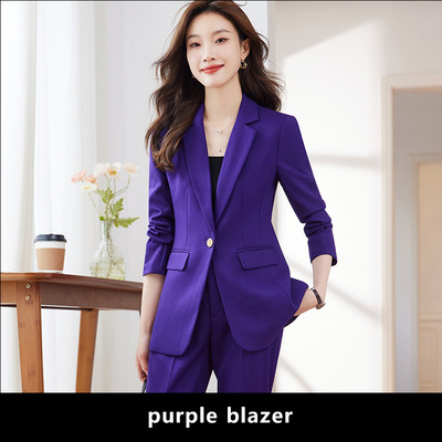 Yitimuceng Uredska ženska svečana odijela s hlačama Ženska jesen zima 2023. Novi korejski modni sako dugih rukava i komplet hlača od 2 komada