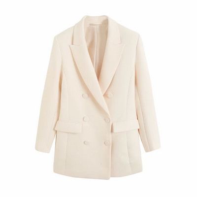 2023. aasta uued naiste bleiserikomplektid, moodne pika stiiliga kaherealine mantel Vintage V-kaelusega vest, laia säärega püksid, ülikonnad naistele kontorikomplekt