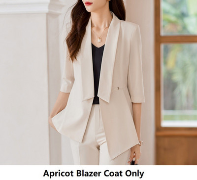 Elegantna ženska poslovna odijela s do pola rukava Proljeće Ljeto Dizajn formalnih uniformi Odijela s hlačama Profesionalni sakoi Komplet hlača S-4XL