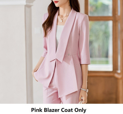 Elegantna ženska poslovna odijela s do pola rukava Proljeće Ljeto Dizajn formalnih uniformi Odijela s hlačama Profesionalni sakoi Komplet hlača S-4XL