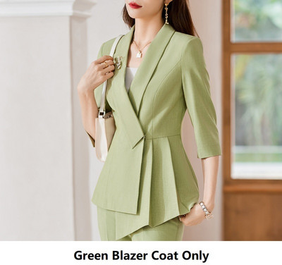 Elegantna ženska poslovna odijela s do pola rukava Proljeće Ljeto Dizajn formalnih uniformi Odijela s hlačama Profesionalni sakoi Komplet hlača S-4XL