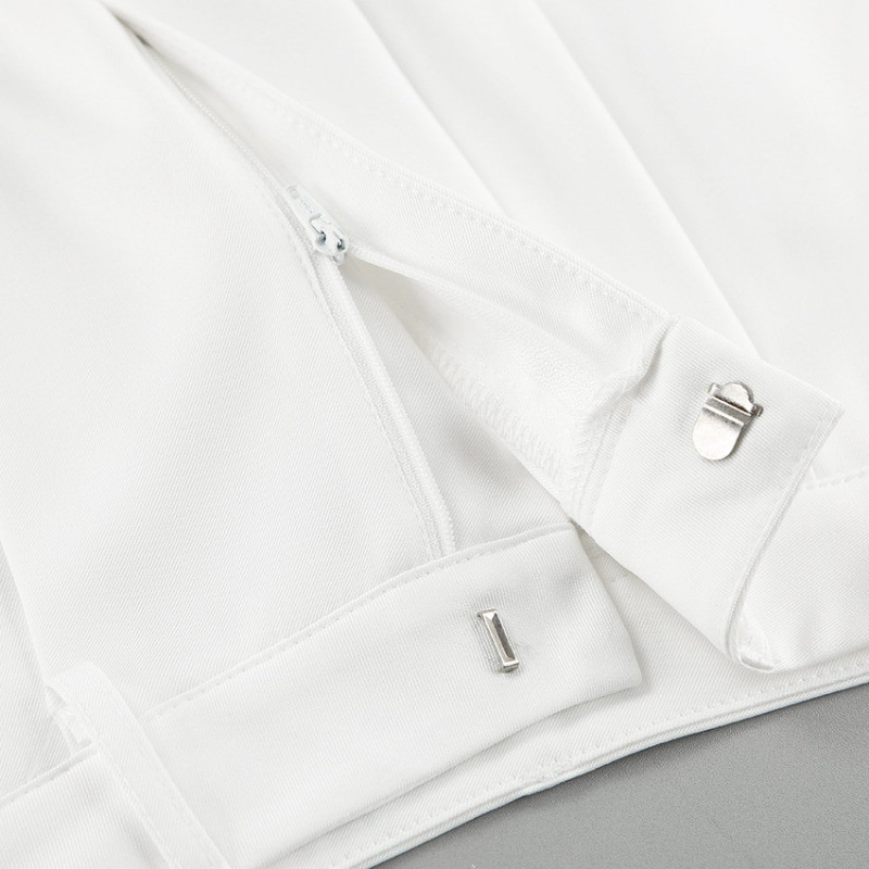 Suvised naiste valge moelised vabad kõrge vöökohaga püksid Temperamendiga töölkäivad naiste riided Lihtsad vabaaja ülikonnapüksid naistele