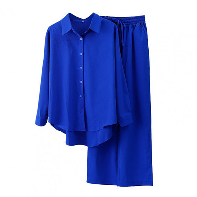 Női kétrészes szett felső és nadrág bő, széles szárú nadrág és blúz szett Alkalmi női nadrágkosztümök 2024 őszi ruhák ruhák