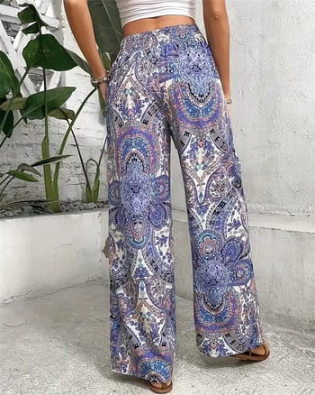 Casual Boho Beach Vacation Pants Γυναικεία Μόδα Φαρδιά Γυναικεία Παντελόνια Φαρδιά Γυναικεία Ελαστική Μέση Καλοκαίρι 2023